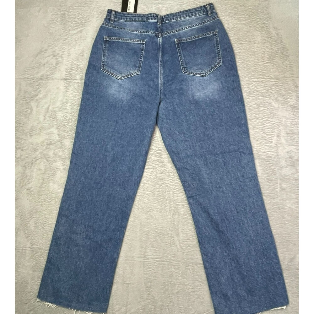 PrettyLittleThing Women’s Cropped Raw Edge Jeans SIze 12 Casual Western NWT - Picture 7 of 13